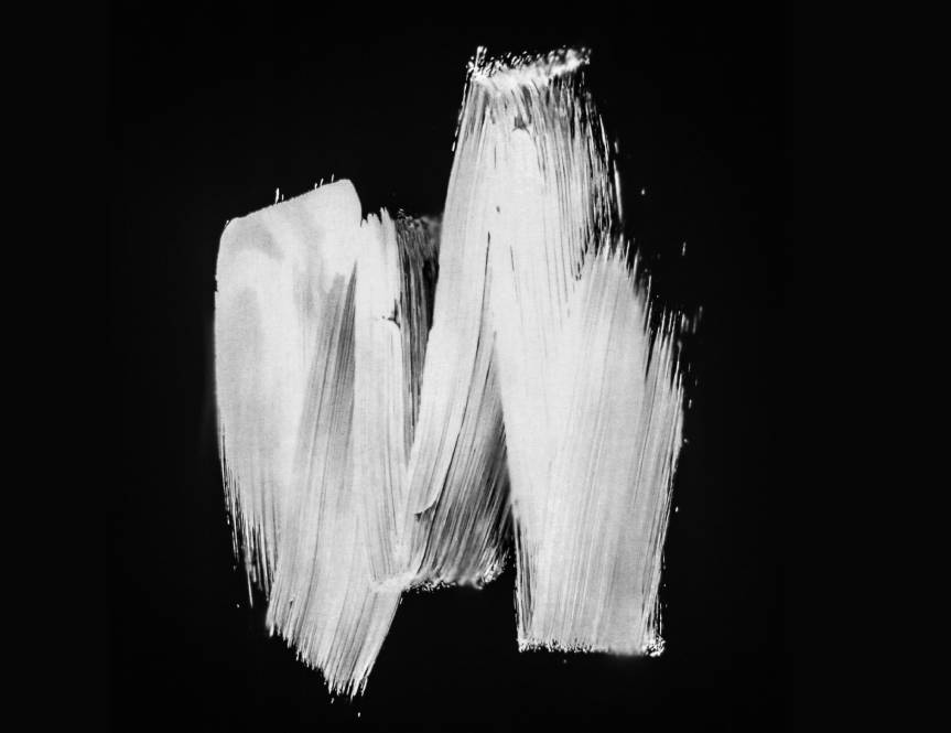 Black and white abstract painting